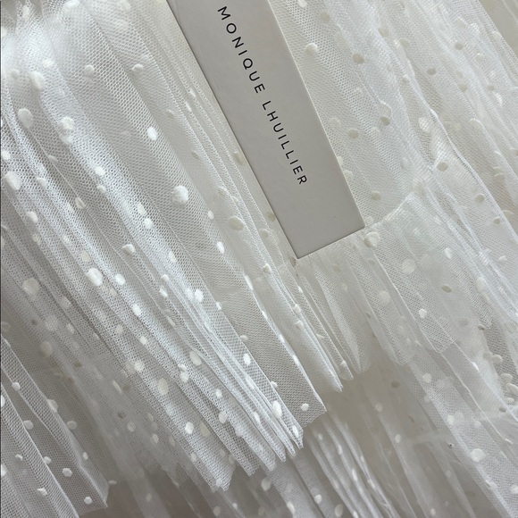 BHLDN Monique Lhuillier size 14 New With Tags Elegant White Ruffled Dress - Picture 15 of 15
